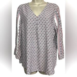 J.Jill 100% Rayon Lightweight Vneck Blouse Women's Size Medium